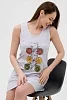 Ночная сорочка из кулирки Fruits&bikes / Клетка серая №6