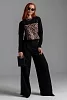 Женский лонгслив 8541 / черный+мое №6