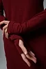 Платье женское 8520 с капюшоном / винный+Культура №17
