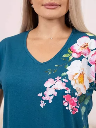 Женская футболка мод.2223/4 / Петроль