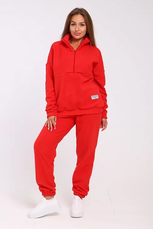 Женский костюм с брюками 35354 / красный