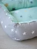 Лежак для кошек и собак / звезды, серый, зеленый №3