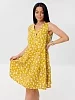 Женское платье Пл-114(К) / Горчичный (цветы) №2