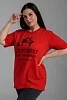 Женская футболка 8552 / красный+злая №5