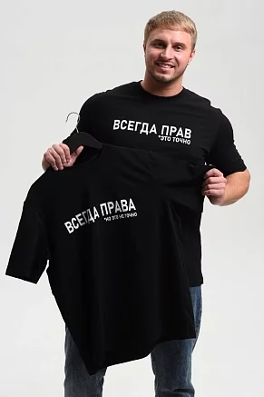 Мужская футболка 8539 / черный+всегда прав