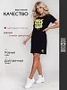Женская туника Т13 / Черный (надписи) №8