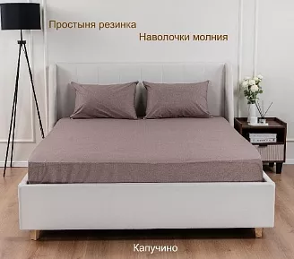 Постельное белье поплин Иваново (без пододеяльника) / Капучино
