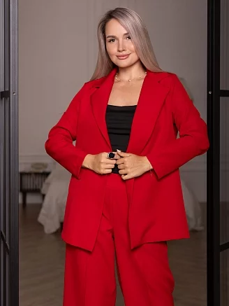 Женский костюм с брюками мод.2123/5 / Красный