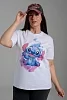 Женская футболка 8557 / белый+стич №12