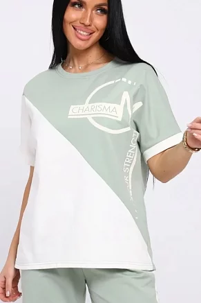 Женский костюм с брюками 35345 / нежная мята