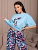 Женский костюм с брюками мод.2204/1 / Бирюзовый №3