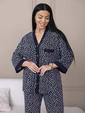 Женский костюм с брюками мод.2270/2 / Синий