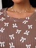 Женская пижама с шортами П-98(И) / Коричневый (бантики) №9