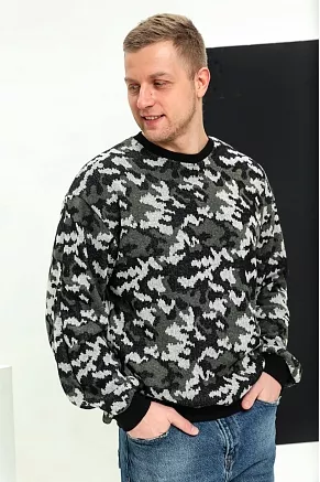 Мужская толстовка 7419 / камуфляж с зеленым