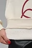 Женский свитшот 8577 / молочный+роза №10