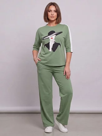 Женский костюм с брюками 52733 / фисташковый
