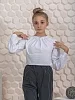 Детский школьный лонгслив "Амелия" / белый №1