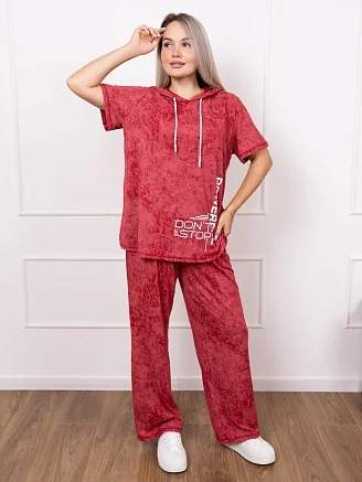 Женский костюм с брюками мод.2174/2 / Бордовый
