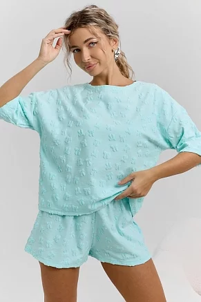 Женский костюм с шортами 37043 / ментол