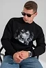 Мужской свитшот 8559 / черный+лев №15