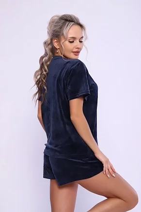 Женский костюм с шортами 668 / синий