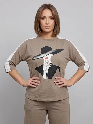 Женский костюм с брюками 52733 / какао