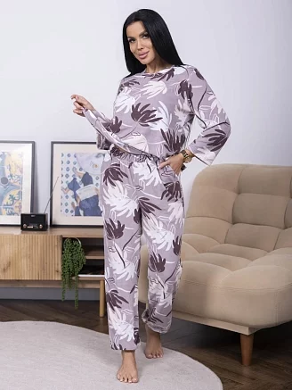 Женский костюм с брюками мод.2282/2 / Какао