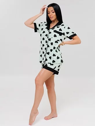Женский костюм К-133(К) / Мятный (сердечки)