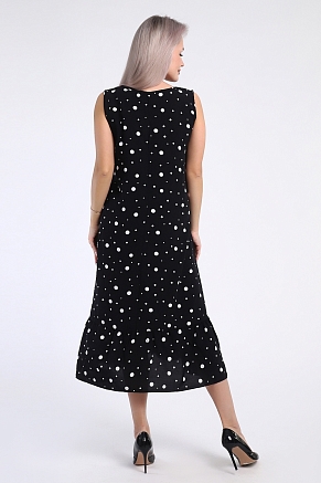 Женский сарафан 725 / Черный горох