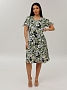 Женское платье Пл-109(К) / Зеленый (цветы)