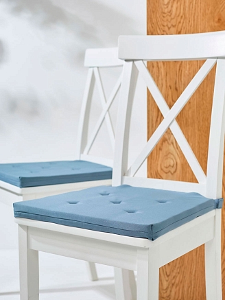 Подушка на стул Юстина / Серо-голубой