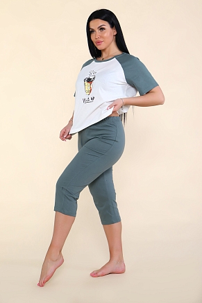 Женский комплект Wake Up 619 / Серо-зеленый