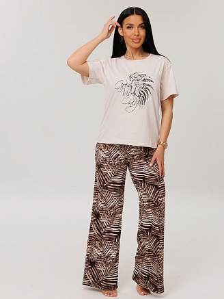 Женский костюм К-88(К) / Кремовый (надписи)