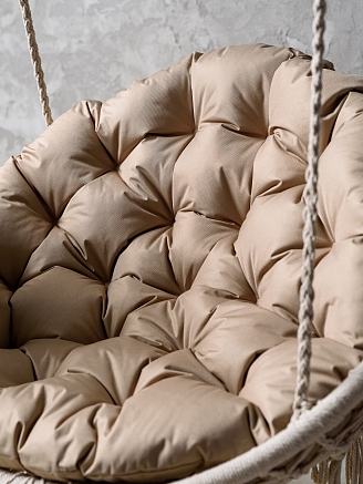 Круглая подушка для подвесных качелей/кресла РО80 / Бежевый