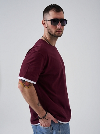 Мужская футболка "Типаж" 2290-К / Бордовый