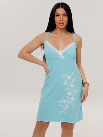 Женская сорочка Сор-13(К) / Мятный (цветы)