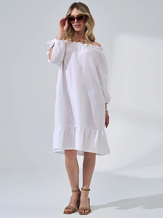 Женское платье "Романтика" 2474-Мус / Белый