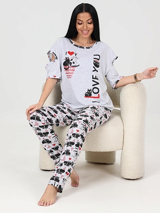 Женская пижама Миу - Миу / серый