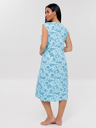 Женская сорочка Сор-85(К) / Ментоловый (цветы)