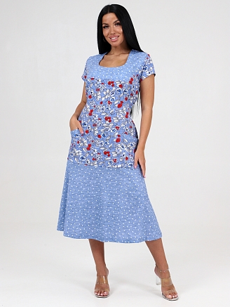 Женское платье Вера макси ПлК-340 / Красный цветок