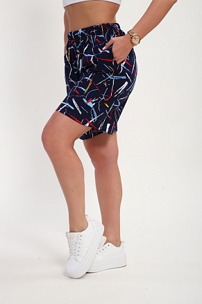 Шорты женские Цветник / Синий макси