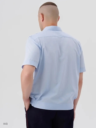 Мужская рубашка форменная Полиция (короткий рукав) / Голубой