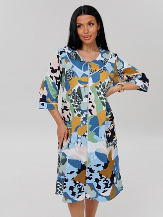 Женский халат Х-74(К) / Горчичный (узоры)