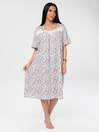 Женская сорочка Сор-38(К) / Молочный (листья)