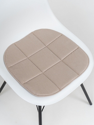 Подушка на стул с закругленными краями / Бежевый