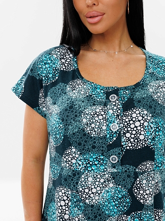 Женское платье Пл-107(К) / Бирюзовый (горох)