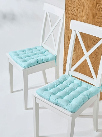 Комплект подушек на стул с завязками (бязь) 16т. / Ментол