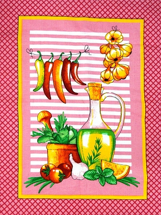 Набор из 3-х вафельных полотенец / Дачный микс