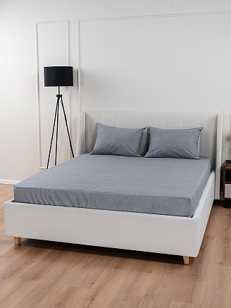 Постельное белье поплин Иваново (без пододеяльника) / Серый