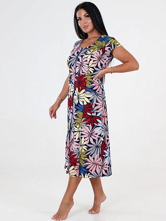 Женский халат ХК-548 / Разноцветный папоротник